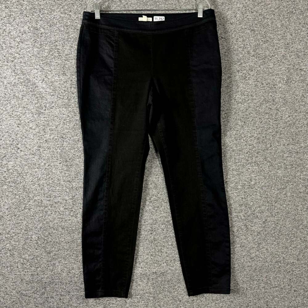 Eileen Fisher Women's Size 14 Two Toned Side Zip Skinny Leg Cotton Pants